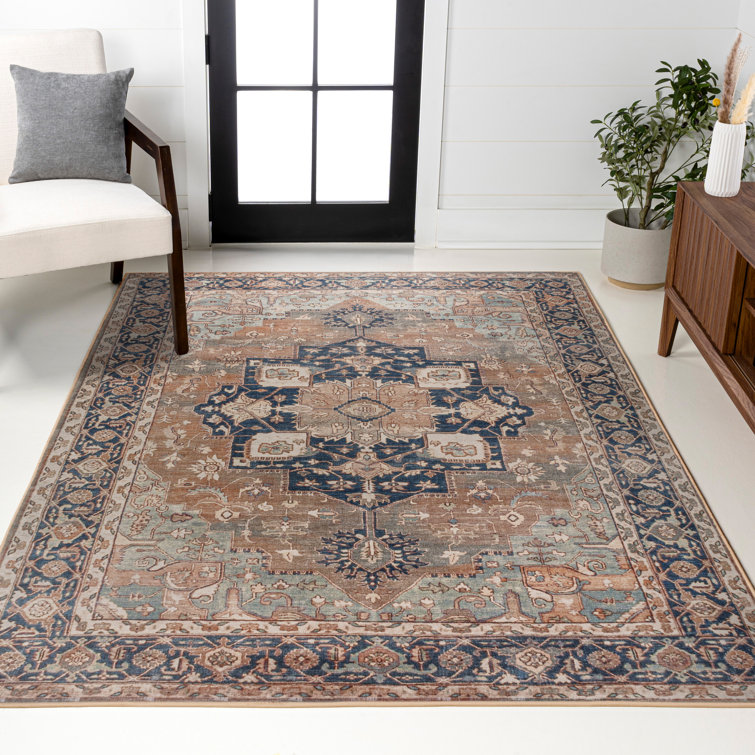 Tapis beige / bleu Sarok