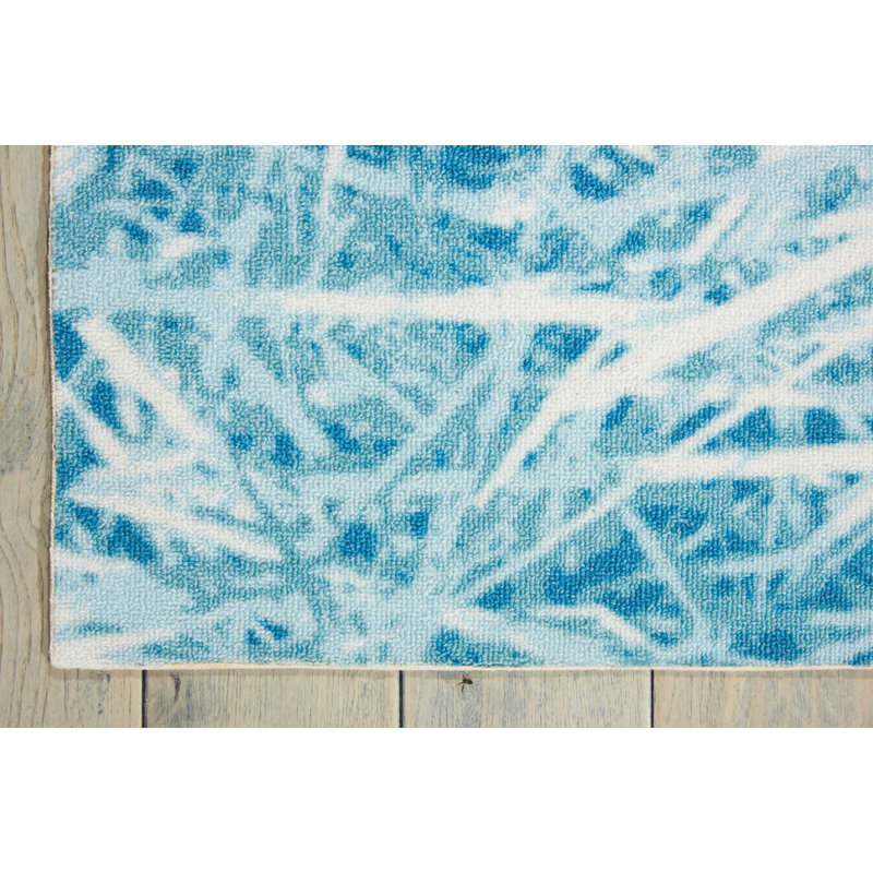 Adamov Marine Blue Indoor/Outdoor Area Rug, Rectangle 5'3" x 7'5"