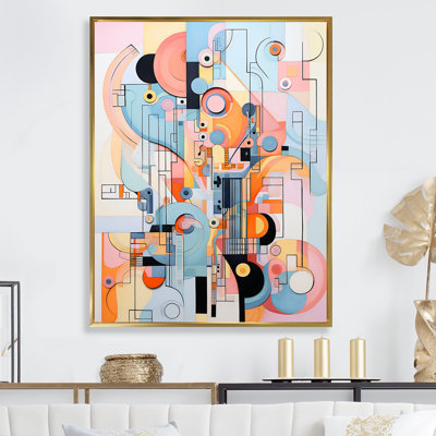 «Geometric Popart Bluiding In Harlem», art mural abstrait sur toile