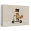 Cute Fox Winter Ride Playful Whimsical Abstract Fox Winter Forest Wall Art Print by Mathieu - Wrapped Canvas Print-606693369
