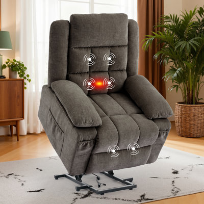 KORSER Power Lift Recliner Chairs, Recliner With Heat And Massage, Electric Recliner Chair For Elderly With Side Pockets