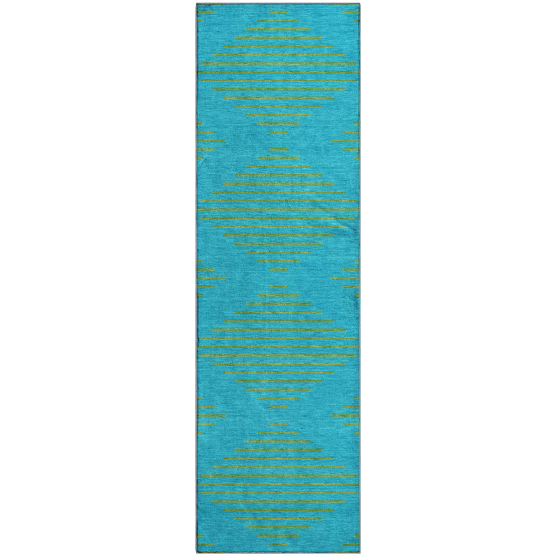 Premium Machine Washable Jahnke AMF1017 Geometric Rug, Runner 2'3" x 7'6"