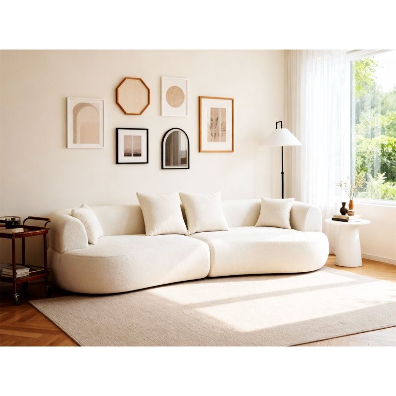 Canapé modulaire incurvé Modern, Blanc