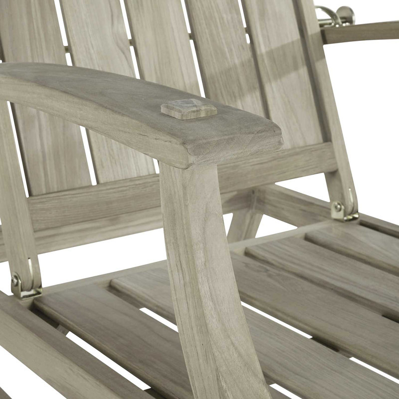 Fauteuil inclinable extérieur Croquet, Pas de soudure, Teck huître, Forêt de lin