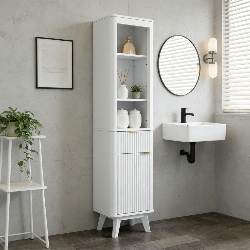 Armoire de rangement pour salle de bain, Blanc