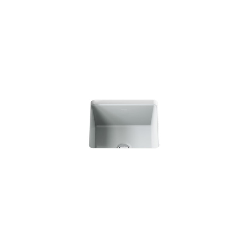 Verticyl Vitreous China Square Undermount Bathroom Sink with Overflow, Ice Gray