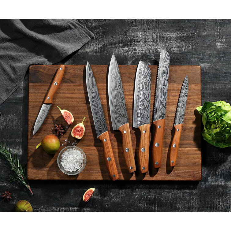 PAUDIN Kitchen Knife Set with Block, 14 Pieces Knife Sets for Kitchen with  Block, High Carbon German Stainless Steel Sharp Chef Knife Set with
