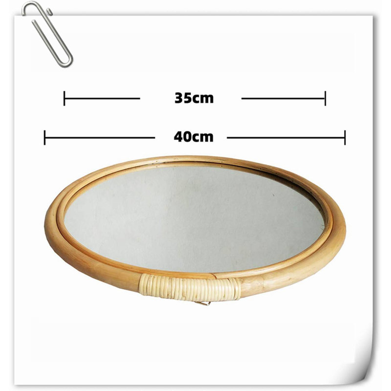Décoration ronde de 16 po pour salle de bain en rotin