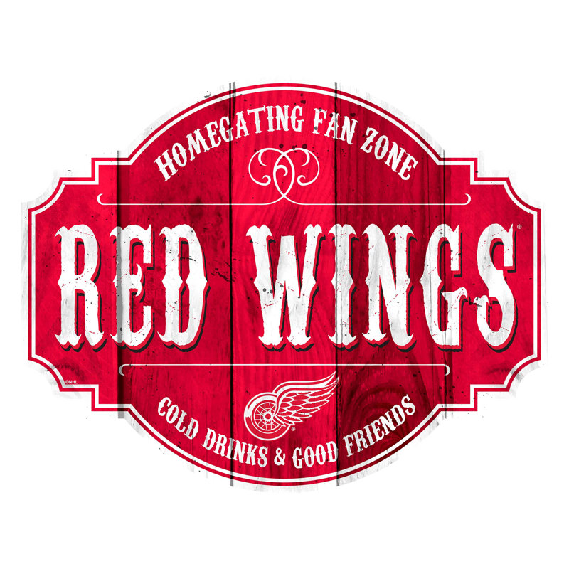 Rustic Entertainment Wall Decor, Detroit Red Wings