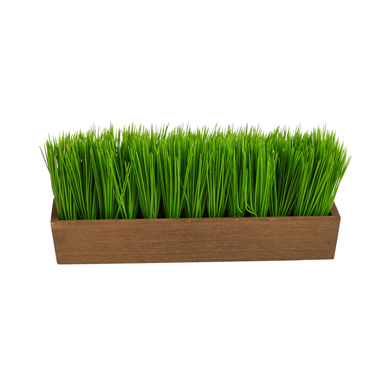 5'' Faux Foliage Grass in Wood Planter