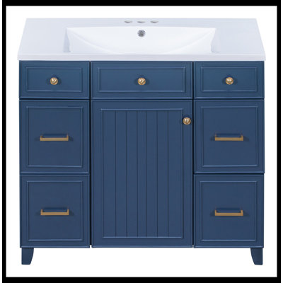 Meuble-lavabo simple 18 po avec plateau Mukadder