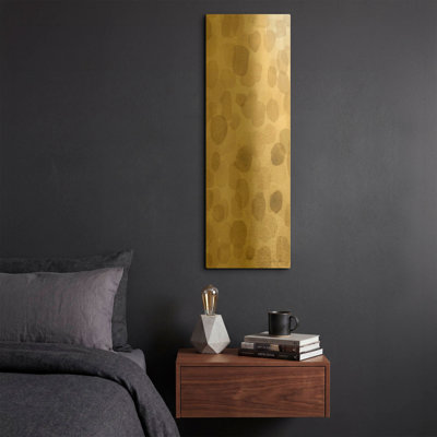 «Natural Abstract III» par Laura Horn, art mural en métal doré, 12 po x 36 po