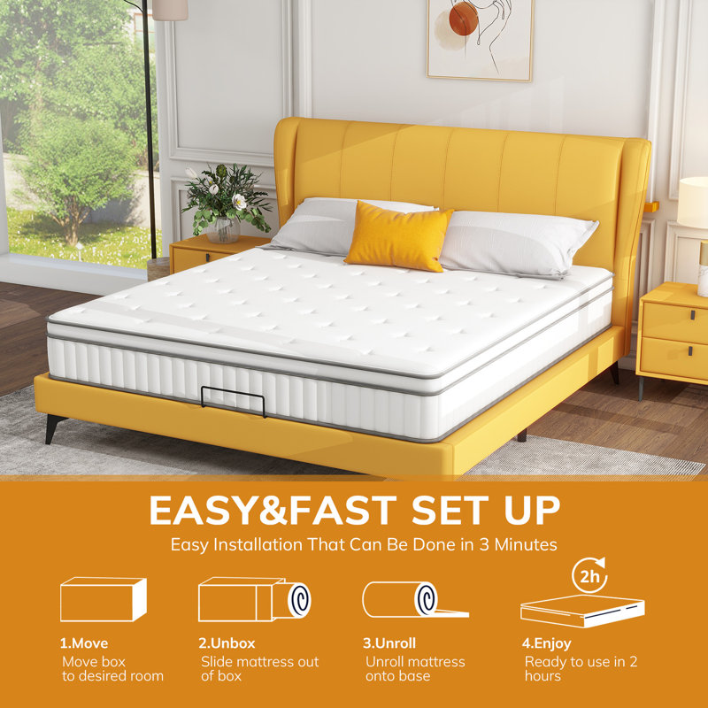 Hybrid Mattress,Memory Foam Hybrid  Springs Mattresses, Medium Feel Mattress For Pressure Relief, Full, 10"