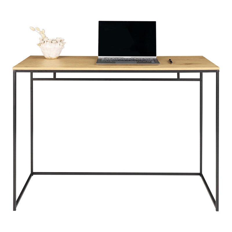 Kestwick Metal Base Writing Desk, Light Brown