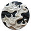 Christyann, art noir et blanc, impulsion rythmique I - Art abstrait rond en métal-109671904