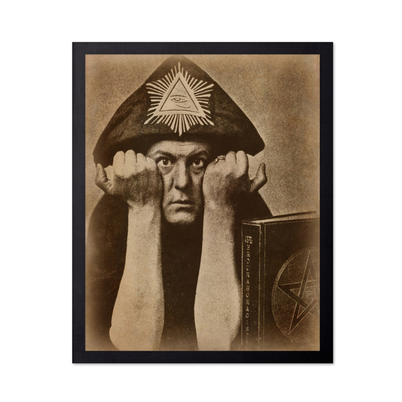 Occultiste Aleister Crowley, Cadre noir, Affiche, H 16 po x l 20 po