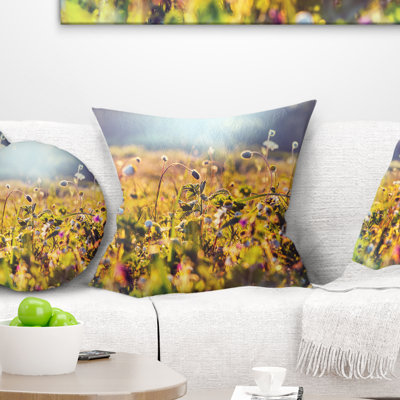 Summer Flowers on Sunny Day - Floral Printed Pillow