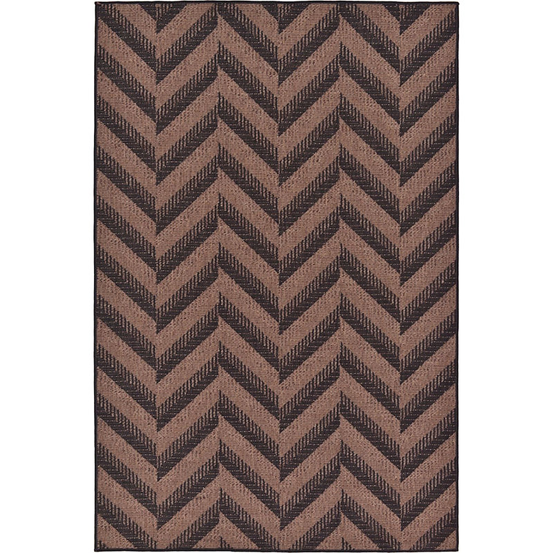 Haozhong Chevron Indoor / Outdoor Rug, Rectangle 5'3" x 8'