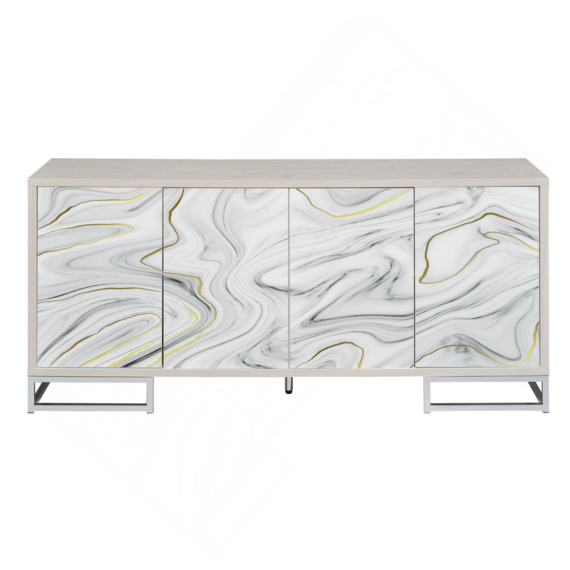 Versatile Console Cabinet With Stylish Finish And Ample Storage