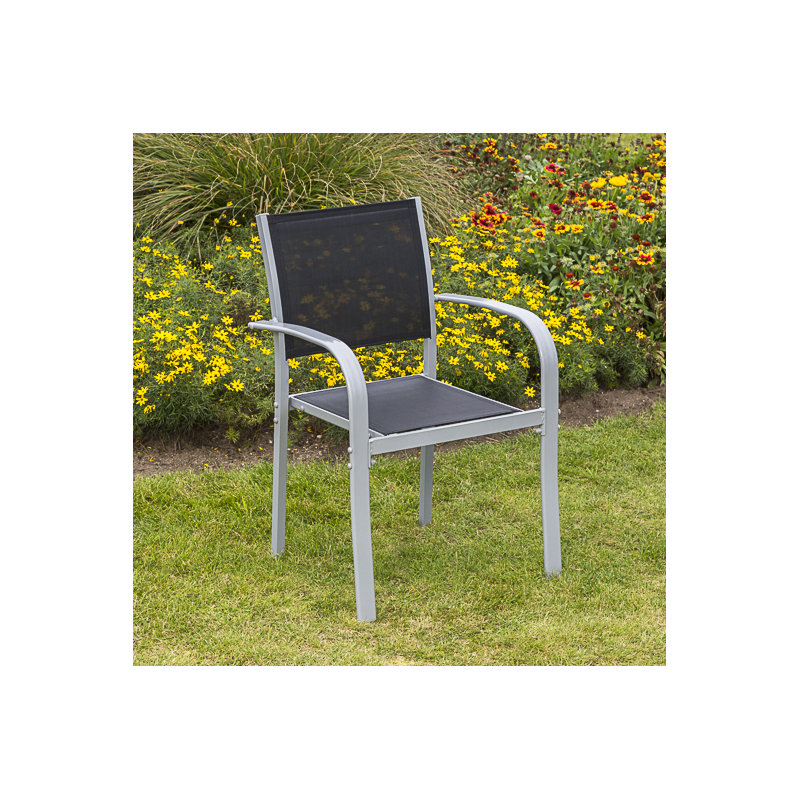 Ouarzazate Stacking Patio Dining Armchair with Cushion