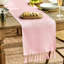 Blush Pink Boho Rural Rustic Farmhouse Tassel Table Runner, 33x183 cm Spring Kitchen Dining Table Decoration Wedding Holiday Party Decor-135299015