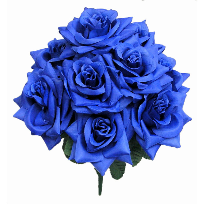 14 tiges de rosier, Bleu, H 20 po x l 12 po x P 9 po
