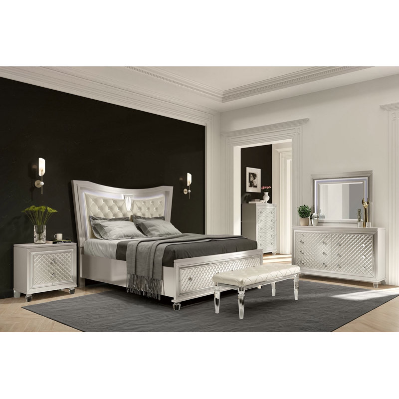 Table de chevet glam champagne