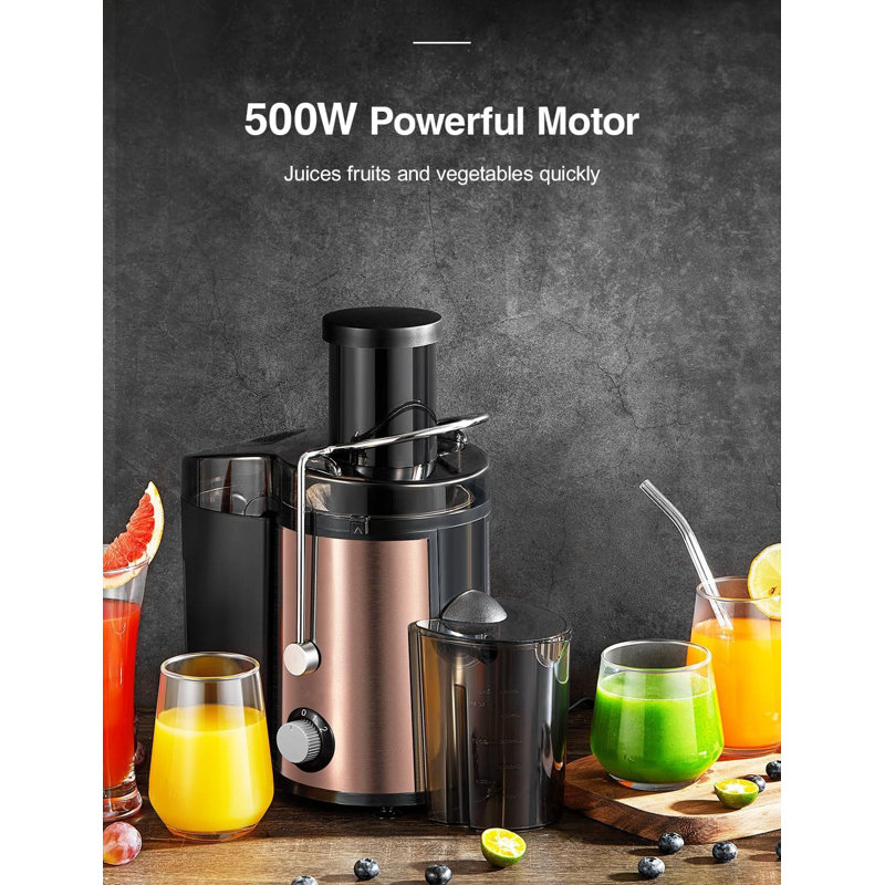 500W Centrifugal Juicer Machine – Wide 3” Feed Chute For Fruits & Vegetables, Easy To Clean, BPA-Free Stainless Steel Extractor