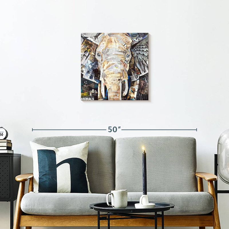 Éléphants, H 20 po x l 20 po