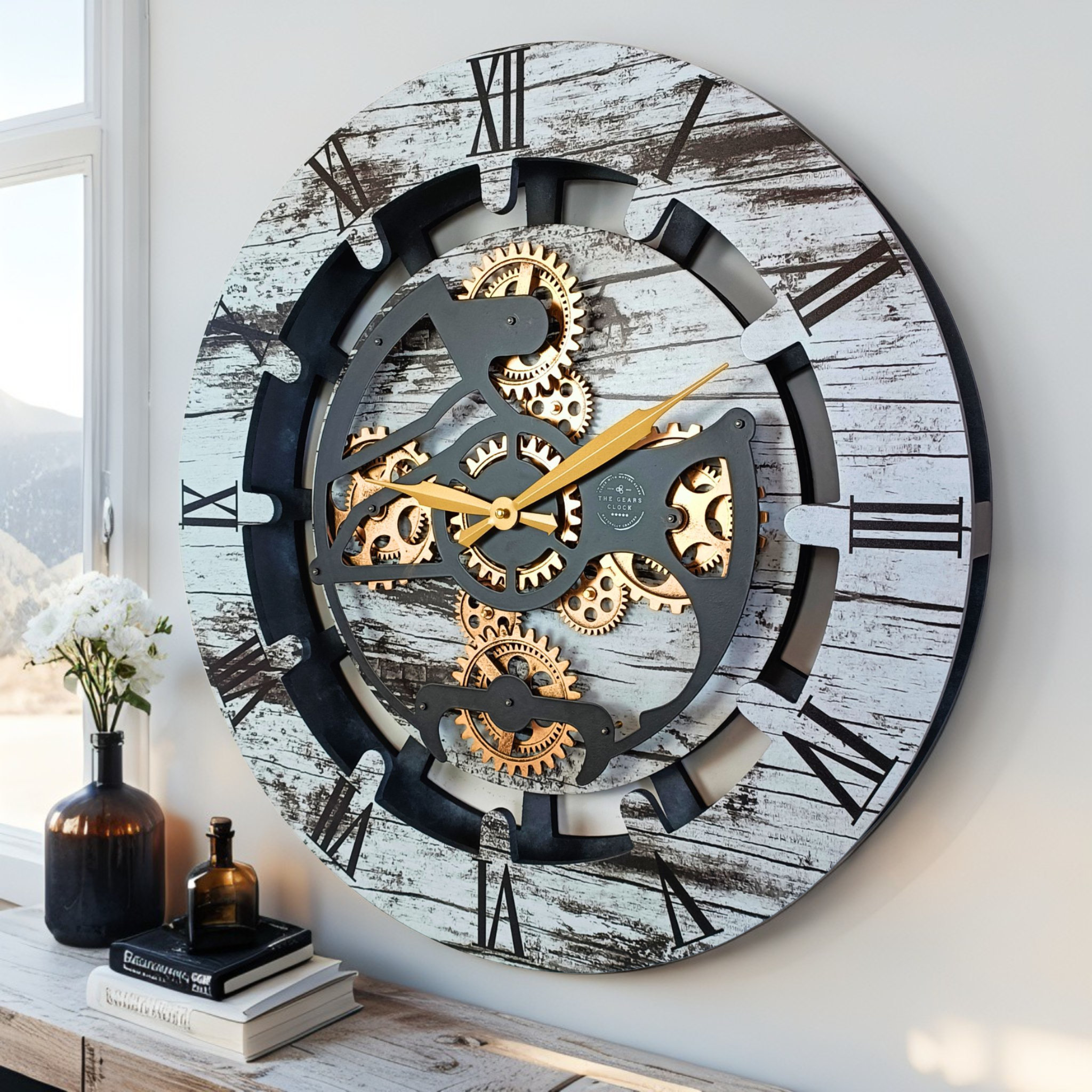 The Gears Clock 24'' Inch Real Moving Gear Wall Clock Canada Line ...