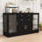 Buffet Sideboard with 4 Doors, 2 Drawers, Adjustable Shelves and Power Outlet-2124344303