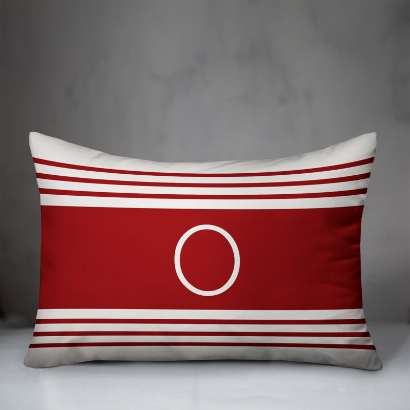Striped Throw Pillow, O, Red