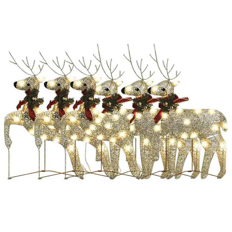 Décoration de Noël renne de Noël avec lumières DEL, Or