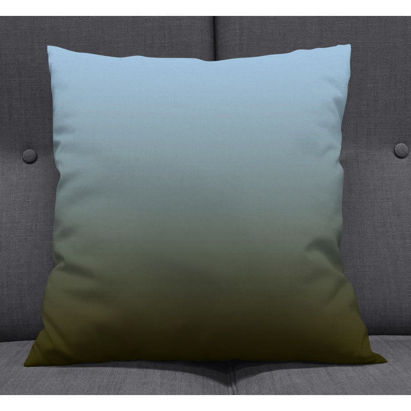 Throw Pillow With Insert, Blue/Green Ombre 6, 20"H x 20"W