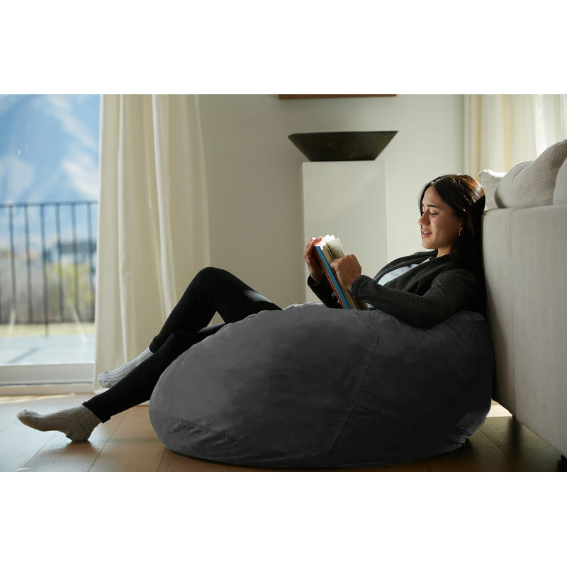 Bean Bag Chair - Shredded Foam Filled Round Pouf Chair - Plush, Ultra Soft Memory Foam Filled Bean Bag Chair with Microsuede Cover - Stuffed Foam Filled Furniture and Accessories for Dorm Room