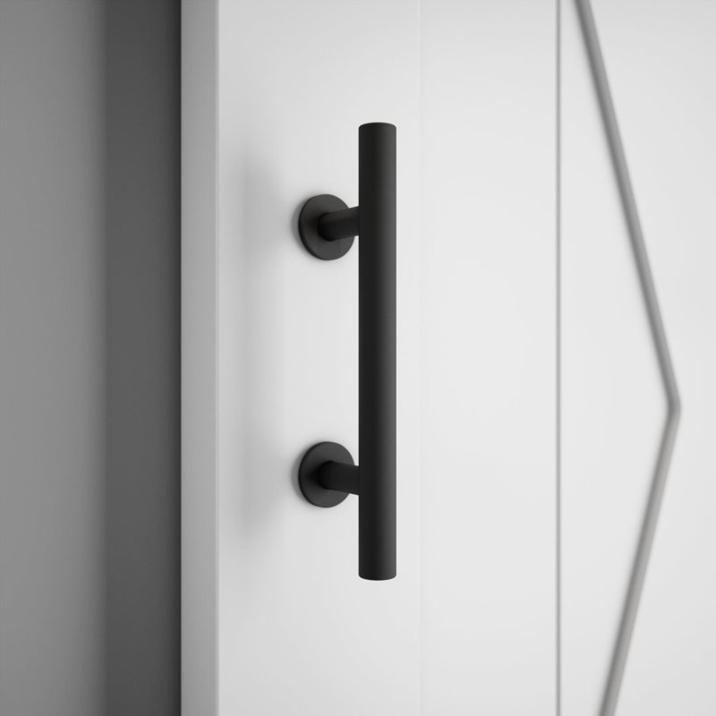 19th Street Barn Door 2 Sided Handle, Black