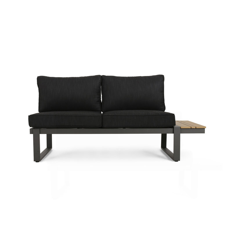 Sterling Left Arm Sofa Seater, Left, Black, Black
