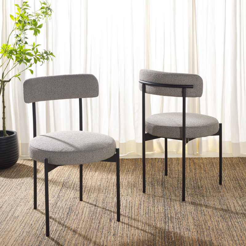 Liana 20'' H Boucle Upholstered Side Chair, Gray