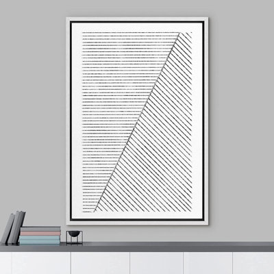 Geometric Line " Black White Geometric Line Mosaic Collage "