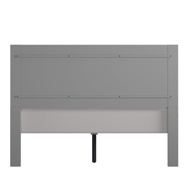 Ayaan Solid Wood Platform Bed, Frost Gray, Full