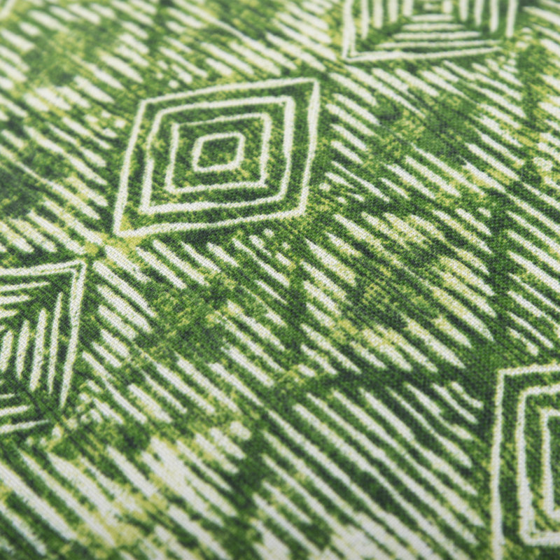Green Geometric 22" Square Indoor/Outdoor Throw Pillow