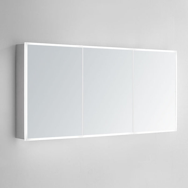 Modern Mirrors Flat LED Wall Mirror with Shelves | Wayfair
