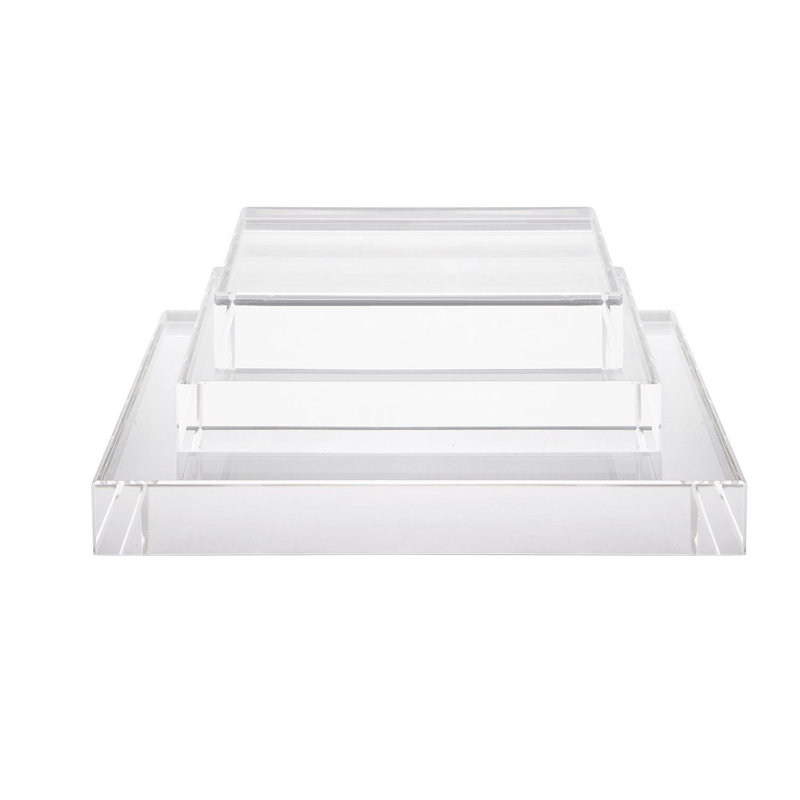 Ensemble de 3 bases carrées en cristal