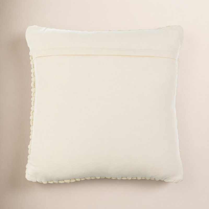 Belel Wool Throw Square Pillows, Cream, Down, 22" x 22"