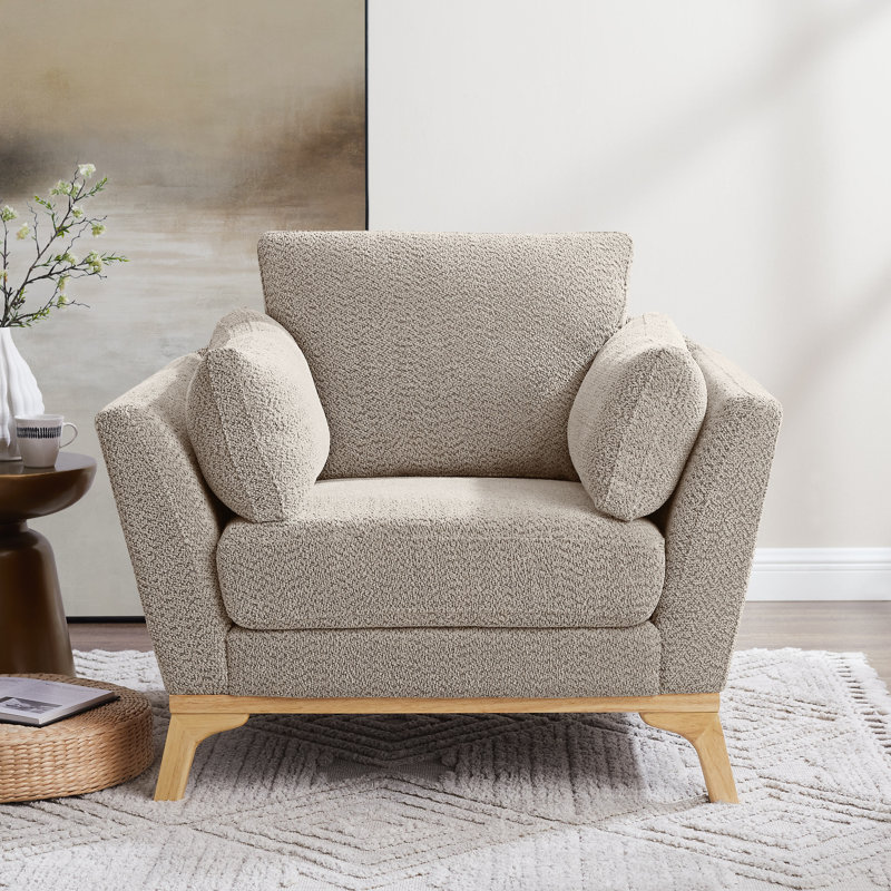 Lodell Upholstered Armchair, Camel Boucle