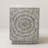 Gray Square Capiz Inlay Accent Stool with Starburst Pattern