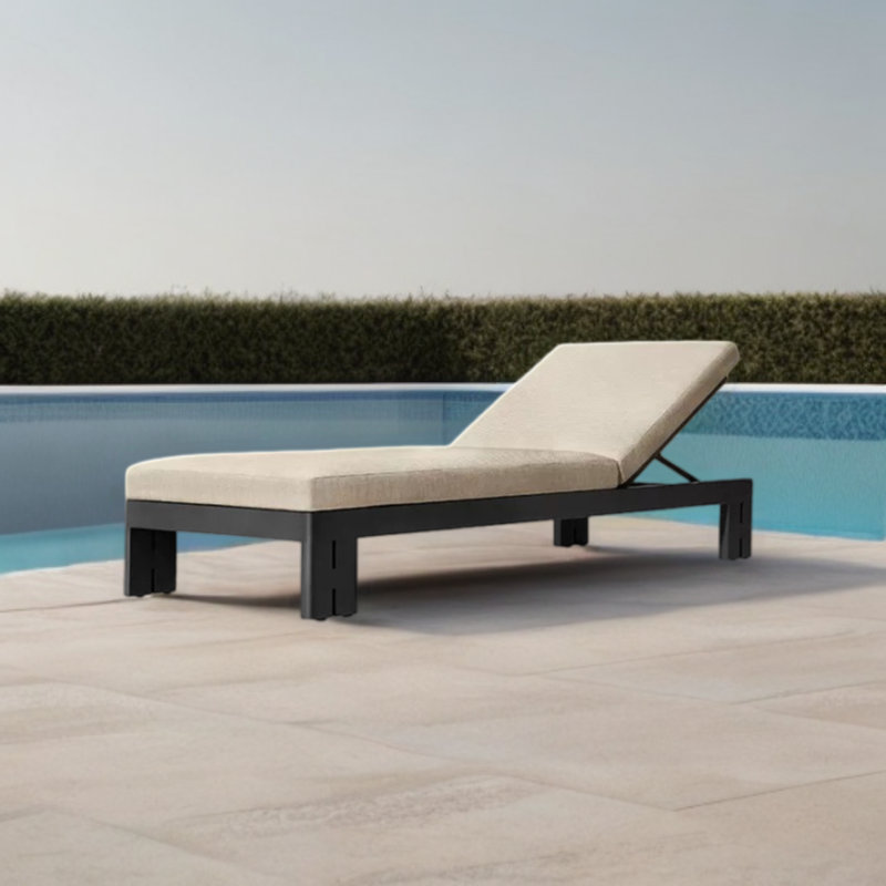 Chaise longue d'extérieur tout aluminium en aluminium