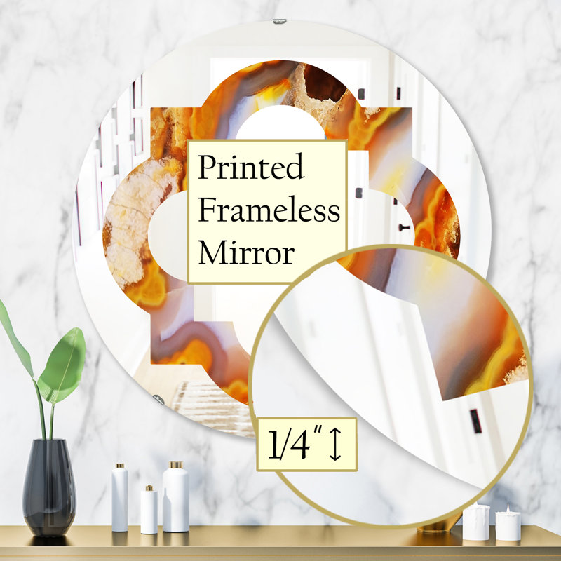 Miroir mural éclectique Quatrefoil Fire with Crystals, H 31,5 po x l po