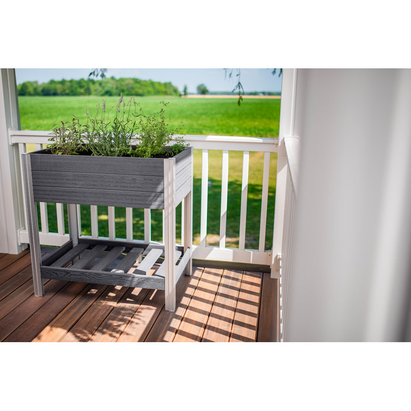 Slate Gray Elevated Vinyl Herb Garden Planter