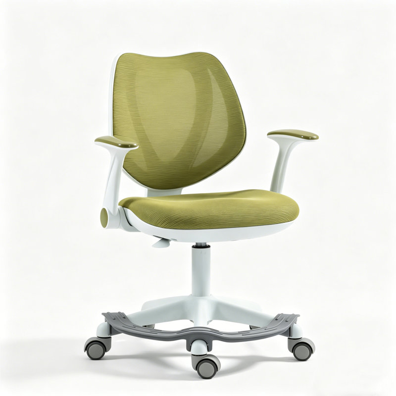 Computer Chairs with Armrest and Footrest Mesh Ergonomic with Adjustable Height Swivel Safe Sit-Locking Casters, Sage Green